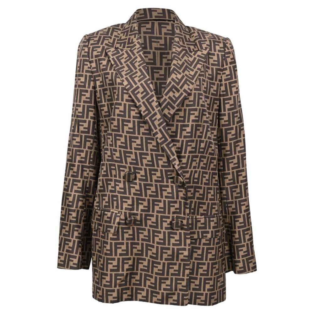 Fendi Monogram Blazer in Multicolor Silk